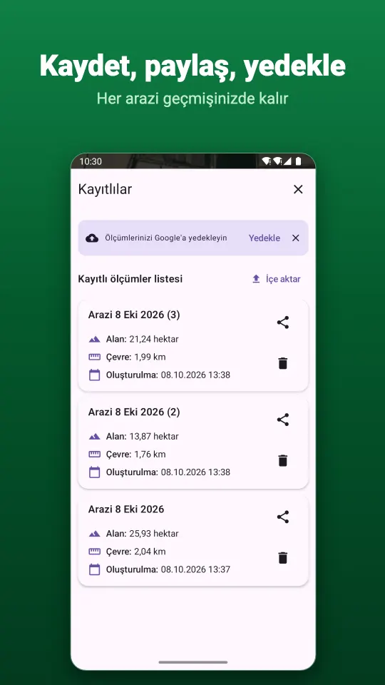 Kaydet, paylaş, yedekle